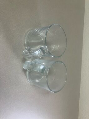 Just USA Clear Glass Coffee Mugs Set of 2